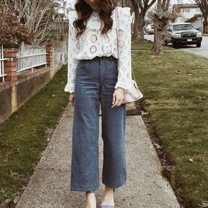 Zara long sleeve eyelet top